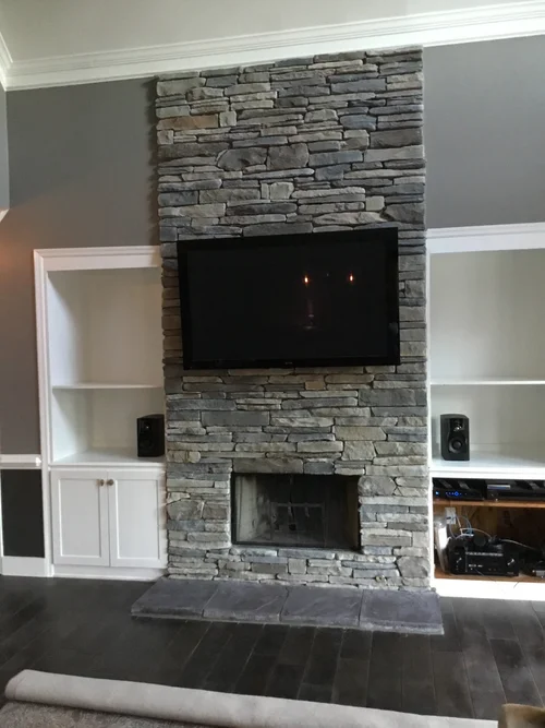 Stone fireplace facelift